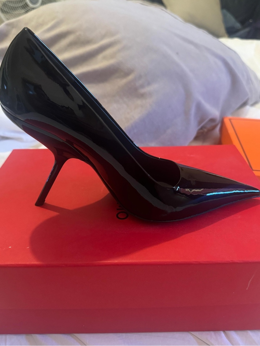 Ferragamo New Eva 105mm Patent Heels size 38.5 C - Picture 3 of 4